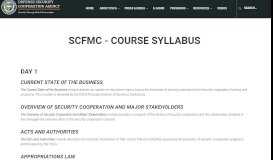 
							         SCFMC - Course Syllabus - Defense Security Cooperation Agency								  
							    