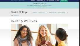 
							         Schacht Center for Health and Wellness | Smith College								  
							    