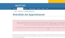 
							         Schedule An Appointment - Baptist Memorial Health Care								  
							    