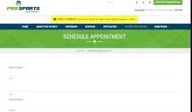 
							         Schedule Appointment | Pro Sports Orthopedics								  
							    