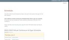 
							         Schedule - ASCA Conference & Expo								  
							    