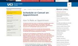 
							         Schedule or Cancel an Appointment | UCI Student Health Center								  
							    