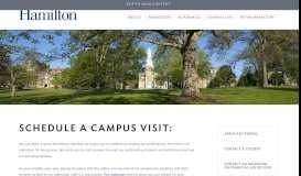 
							         Schedule Your Campus Visit - Hamilton College								  
							    