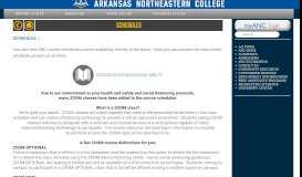 
							         Schedules - Arkansas Northeastern College								  
							    