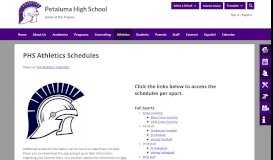 
							         Schedules / PHS Athletics Schedules - Petaluma City Schools								  
							    