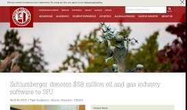 
							         Schlumberger donates $58 million oil and gas industry software to SFU								  
							    