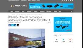 
							         Schneider Electric encourages partnerships with Partner Portal for IT ...								  
							    
