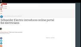 
							         Schneider Electric introduces online portal for electricians | ITWeb								  
							    