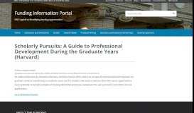 
							         Scholarly Pursuits - Funding Information Portal								  
							    