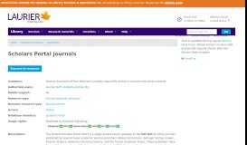 
							         Scholars Portal Journals | Laurier Library								  
							    