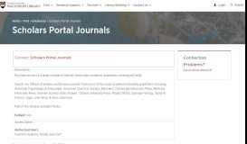 
							         Scholars Portal Journals | MacOdrum Library								  
							    