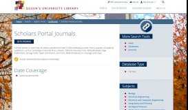 
							         Scholars Portal Journals | Queen's University Library								  
							    
