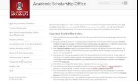 
							         Scholarship Application Instructions for University of Arkansas students								  
							    