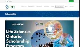 
							         Scholarship - Life Sciences Ontario Site								  
							    