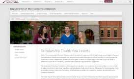 
							         Scholarship Thank You Letters - University of Montana Foundation ...								  
							    