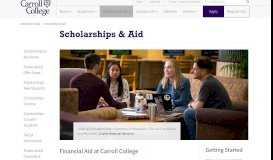 
							         Scholarships & Aid | Carroll College								  
							    