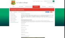 
							         Scholarships and Bursaries - La Salle College								  
							    