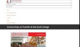 
							         Scholarships at Franklin & Marshall College - OYA School								  
							    