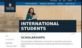 
							         Scholarships | International Students								  
							    