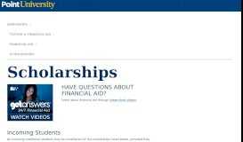 
							         Scholarships | Point University								  
							    