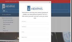
							         Scholarships - Scholarships - The University of Memphis								  
							    