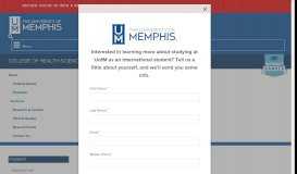 
							         Scholarships - School of Health Studies - The University of Memphis								  
							    