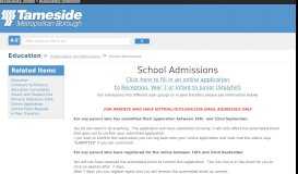 
							         School Admissions - Admission into Year 7 or Reception for ...								  
							    