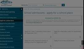 
							         School admissions - apply for a school place | Cumbria County Council								  
							    