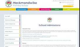 
							         School Admissions - Heckmondwike Primary School								  
							    