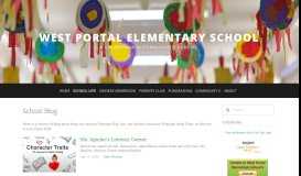 
							         School Blog — West Portal Elementary School								  
							    