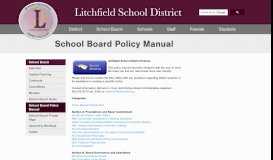 
							         School Board Policy Manual - Litchfield School District								  
							    