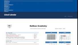 
							         School Calendar – Balboa Academy / International School in Panama								  
							    