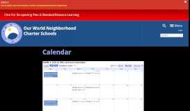 
							         School Calendar - | Our World Neighborhood Charter School								  
							    
