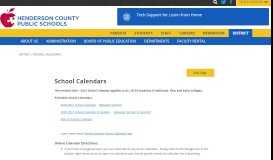 
							         School Calendars – Henderson County Public Schools								  
							    