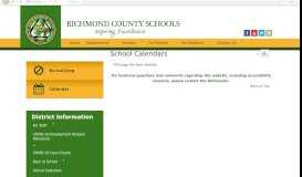 
							         School Calendars • Page - Richmond County Schools								  
							    