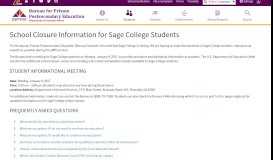 
							         School Closure Information for Sage College Students - Bureau for ...								  
							    