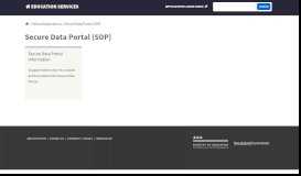 
							         School Data Portal (SDP) | Education Services								  
							    