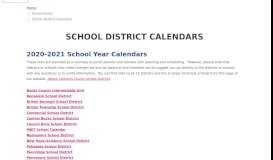 
							         School District Calendars | Bucks IU-Bucks County Intermediate Unit ...								  
							    