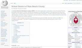 
							         School District of Palm Beach County - Wikipedia								  
							    