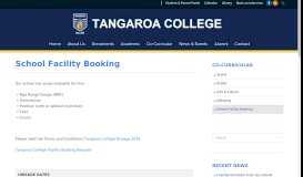 
							         School Facility Booking - Tangaroa College								  
							    