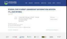 
							         School for Student Leadership Information Session (T1, 2019 Intake ...								  
							    