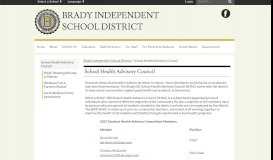 
							         School Health Advisory Council - Brady Independent School District								  
							    