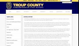 
							         School History - Troup County Comprehensive High School								  
							    
