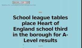 
							         School league tables place Heart of England school third in the ...								  
							    