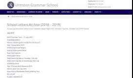 
							         School Letters 2018 – 2019 – Urmston Grammar School								  
							    