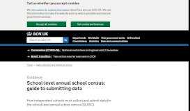 
							         School-level annual school census: guide to submitting data - GOV.UK								  
							    