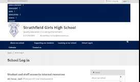 
							         School Log in - Strathfield Girls High School								  
							    