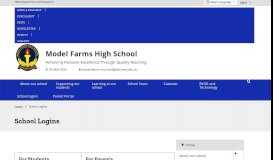 
							         School Logins - Model Farms High School								  
							    