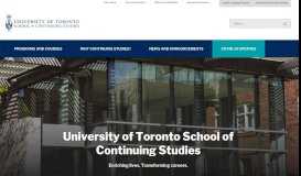
							         School of Continuing Studies - University of Toronto								  
							    