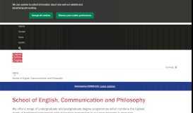 
							         School of English, Communication and Philosophy - Cardiff University								  
							    